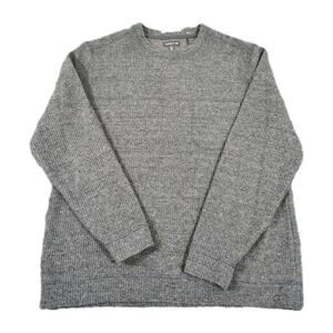 Toad & Co Breithorn Crew Sweater Mens XL Gray Waffle Knit Outdoor Wool Blend EUC